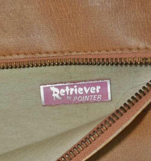 Retro 1970s Art Deco Revival Faux Leather and Bakelite Clutch Bag signed Retriever by Pointer