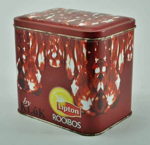 Pair of collectible contemporary Lipton Tea tins - Rooibos and Peach