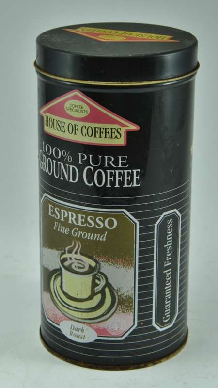 Set of 3 Collectible Contemporary House of Coffees Tins - Espresso, Mocca Java and Jamaica