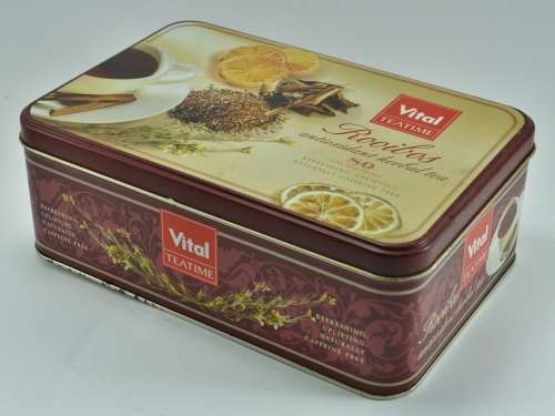 Collectible Vital Teatime Rooibos Antioxidant Herbal Tea Tin
