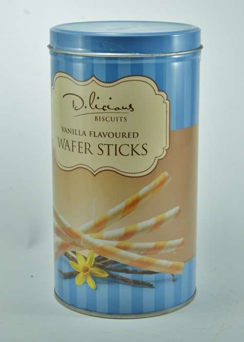 Collectible Delicious Biscuits Vanilla Flavoured Wafer Sticks Tin