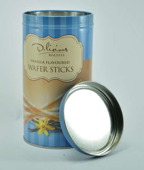 Collectible Delicious Biscuits Vanilla Flavoured Wafer Sticks Tin