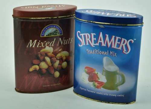 Collectible Pair of Tins - Nutcracker Valley Mixed Nuts and Streamers Traditional Mix