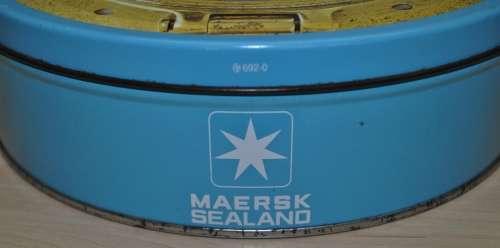 Collectible Ripensa Danish Butter Cookie tin commemorating the MAERSK Sealand Container Ship