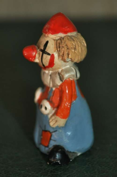 Vintage Hand Painted Resin Clown Figurine