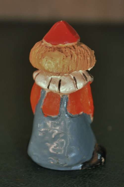 Vintage Hand Painted Resin Clown Figurine