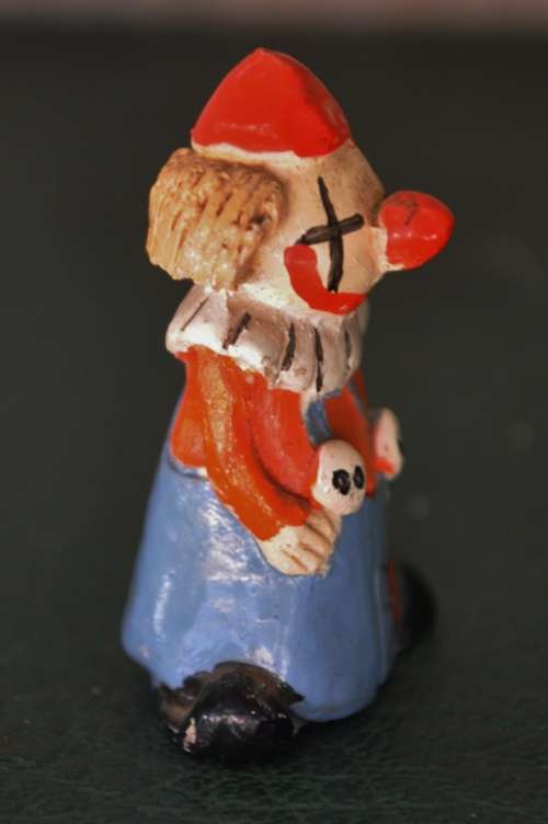 Vintage Hand Painted Resin Clown Figurine