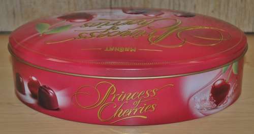 Collectible Magnat Princess of Cherries, Cherry Pralines Embossed Tin