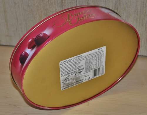 Collectible Magnat Princess of Cherries, Cherry Pralines Embossed Tin