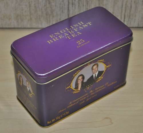 Collectible William and Catherine Wedding Commemorative English Breakfast Tea Tin