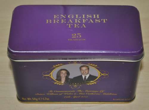 Collectible William and Catherine Wedding Commemorative English Breakfast Tea Tin