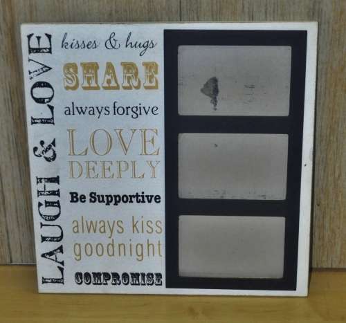 Vintage Style, Wooden Frame with Space for 3 Photos to hang on your wall