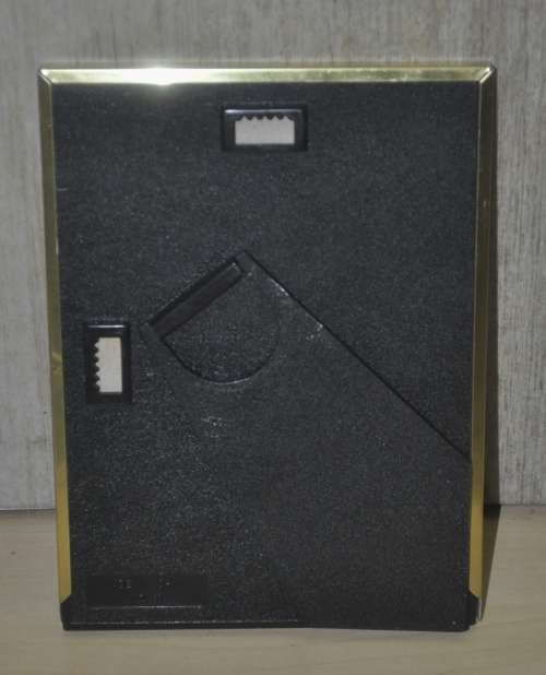 Retro Brass Photo Frame with Geometric Emerald Green and Black Design