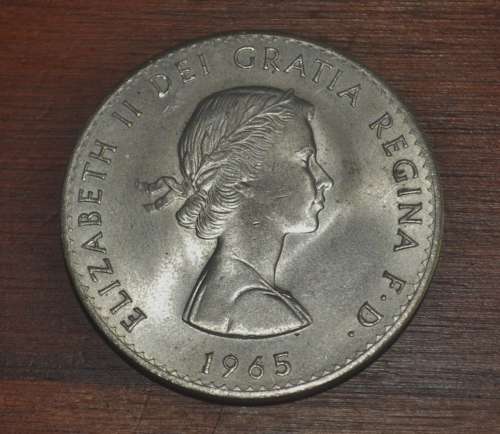 Great Britain 1965 Crown Commemorating Winston Churchill and Queen Elizabeth II