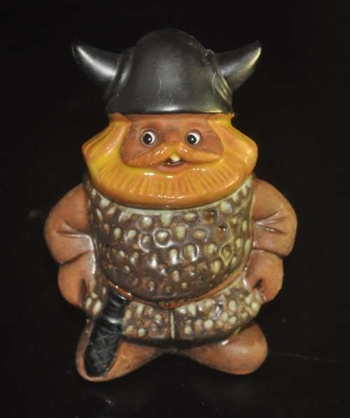 Vintage Rolf Berg Torshalla Sweden Ceramic Glazed Clay Viking Gnome Figurine c1960