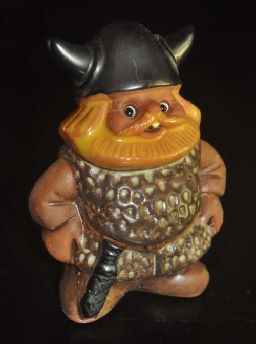 Vintage Rolf Berg Torshalla Sweden Ceramic Glazed Clay Viking Gnome Figurine c1960