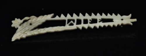 Antique Art Nouveau/Victorian Hand Carved Bone Floral and Wife Brooch c1900