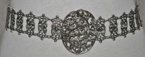 Antique, Victorian, Art Nouveau Floral EPNS Belt c1900