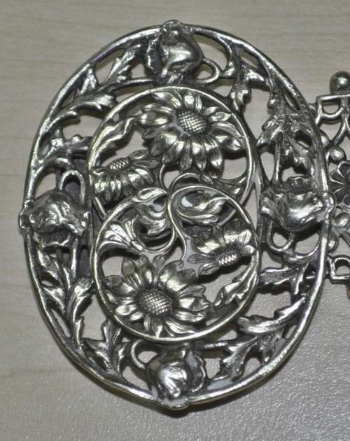 Antique, Victorian, Art Nouveau Floral EPNS Belt c1900