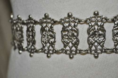 Antique, Victorian, Art Nouveau Floral EPNS Belt c1900