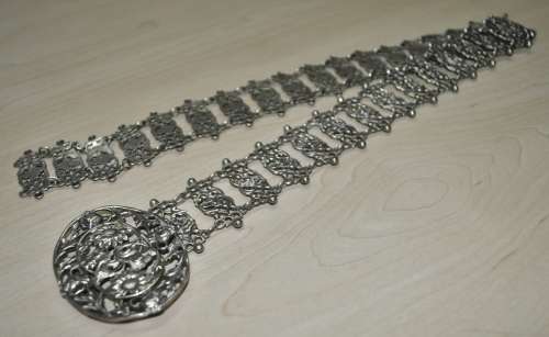 Antique, Victorian, Art Nouveau Floral EPNS Belt c1900