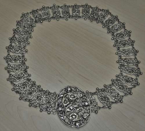 Antique, Victorian, Art Nouveau Floral EPNS Belt c1900