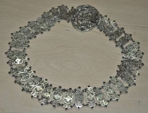 Antique, Victorian, Art Nouveau Floral EPNS Belt c1900