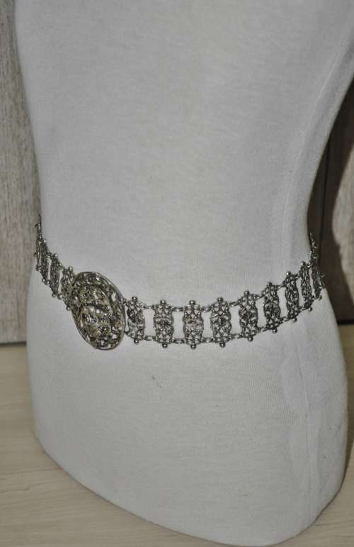 Antique, Victorian, Art Nouveau Floral EPNS Belt c1900