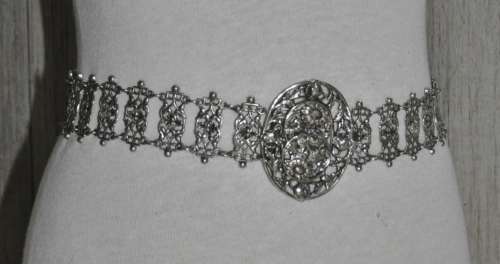 Antique, Victorian, Art Nouveau Floral EPNS Belt c1900