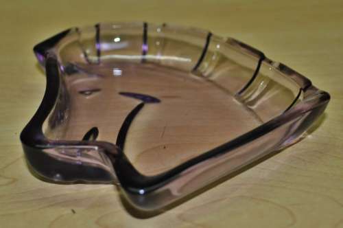 Vintage Art Deco Figural Horse Head Purple and Orange Glass Pin Dishes