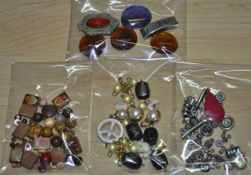 Bulk lot of vintage beads and other jewellery crafting materials