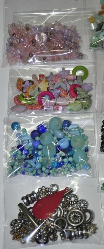 Bulk lot of vintage beads and other jewellery crafting materials