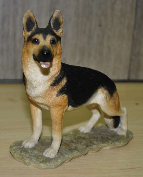 Sheratt and Stephens Hand Painted and Crafted Collectible Standing Alsatian Resin Figurine #55064