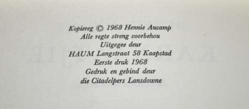 Karnaatjie Reissketse en Essays deur Hennie Aucamp 1968 First Edition Hardcover