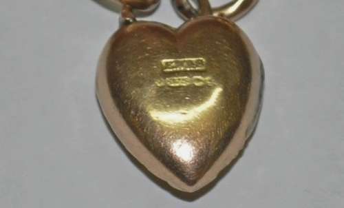 Antique Victorian 9 ct Rose and Yellow Gold Curb Link Bracelet with Heart Padlock and Charms c1900