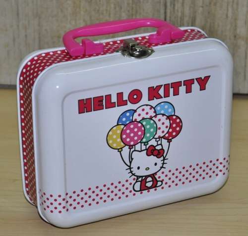 Contemporary Collectible Hello Kitty with Balloons Tin Lunch Box Licensed by Sanrio 2012