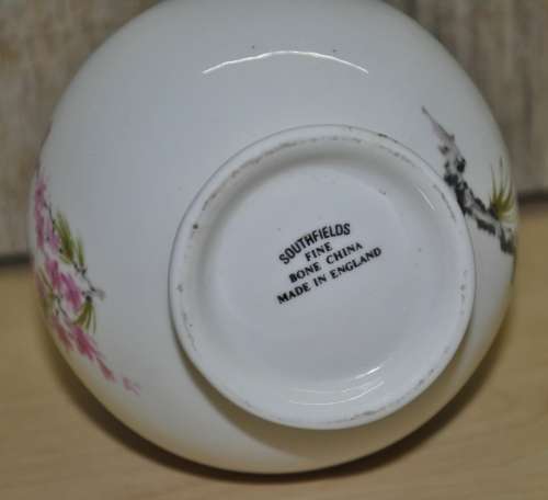 Vintage Southfields Fine Bone China Hand Painted Small Vase Made in England
