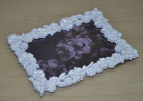 Decorative Cast Plastic Floral Photo Frame