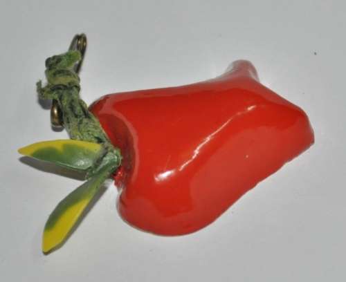Vintage Red lacqueRed Bitten Apple Pin