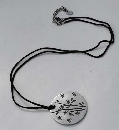 Authentic Swatch Stainless Steel Medallion Pendant Necklace and Earrings Set