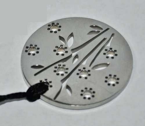 Authentic Swatch Stainless Steel Medallion Pendant Necklace and Earrings Set