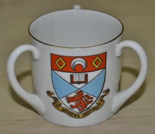 W.H Goss Crested China Loving Cup St, Andrews, Scotland including History of The Loving Cup Card