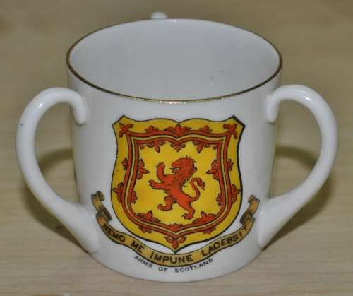 W.H Goss Crested China Loving Cup St, Andrews, Scotland including History of The Loving Cup Card