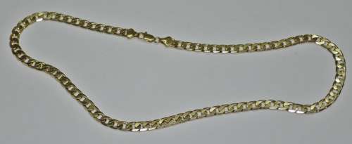 Vintage Solid 9ct Yellow Gold Curb Link Chain 6.8 mm, 56 cm, 35.2 grams stamped 9CT and 375