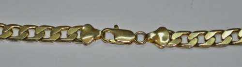 Vintage Solid 9ct Yellow Gold Curb Link Chain 6.8 mm, 56 cm, 35.2 grams stamped 9CT and 375