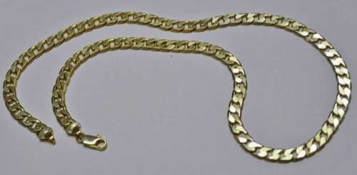 Vintage Solid 9ct Yellow Gold Curb Link Chain 6.8 mm, 56 cm, 35.2 grams stamped 9CT and 375