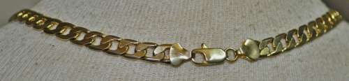 Vintage Solid 9ct Yellow Gold Curb Link Chain 6.8 mm, 56 cm, 35.2 grams stamped 9CT and 375