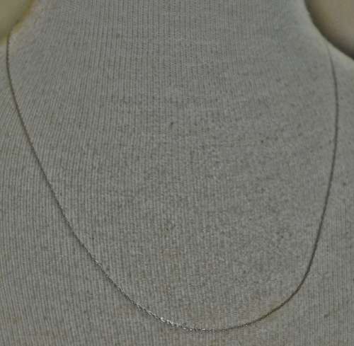 Vintage Super Fine 10ct White Gold Chain 0.5 mm, 45 cm, stamped 10K
