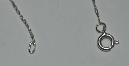 Vintage Super Fine 10ct White Gold Chain 0.5 mm, 45 cm, stamped 10K