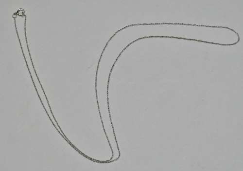 Vintage Super Fine 10ct White Gold Chain 0.5 mm, 45 cm, stamped 10K